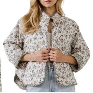 English Factory Reversible Quilted Floral Jacket